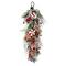 28" Snowy Christmas Artificial Pine Berry Ball Floral Teardrop with Gingerbread Men